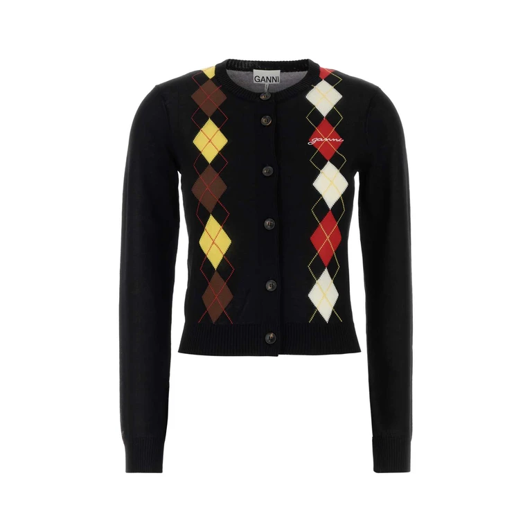 Ganni Black Cotton Cardigan Exterior: Organic Maglieria - Women