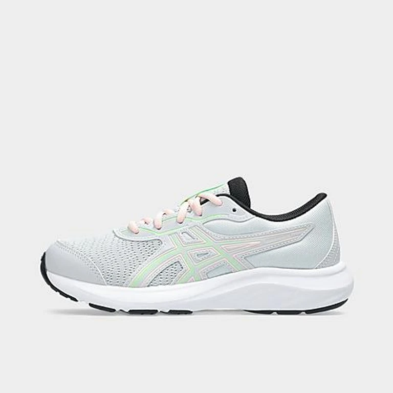 Big Kids Contend 9 Running Shoes in Glacier Grey/Illuminate Green Size: 3.5