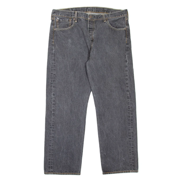 LEVI'S 501 Jeans Mens Grey Regular Straight W35 L27
