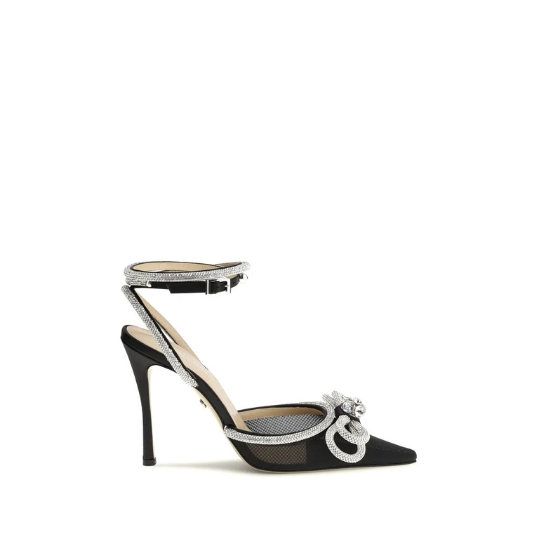 Black Silk High Heel Pumps - Women