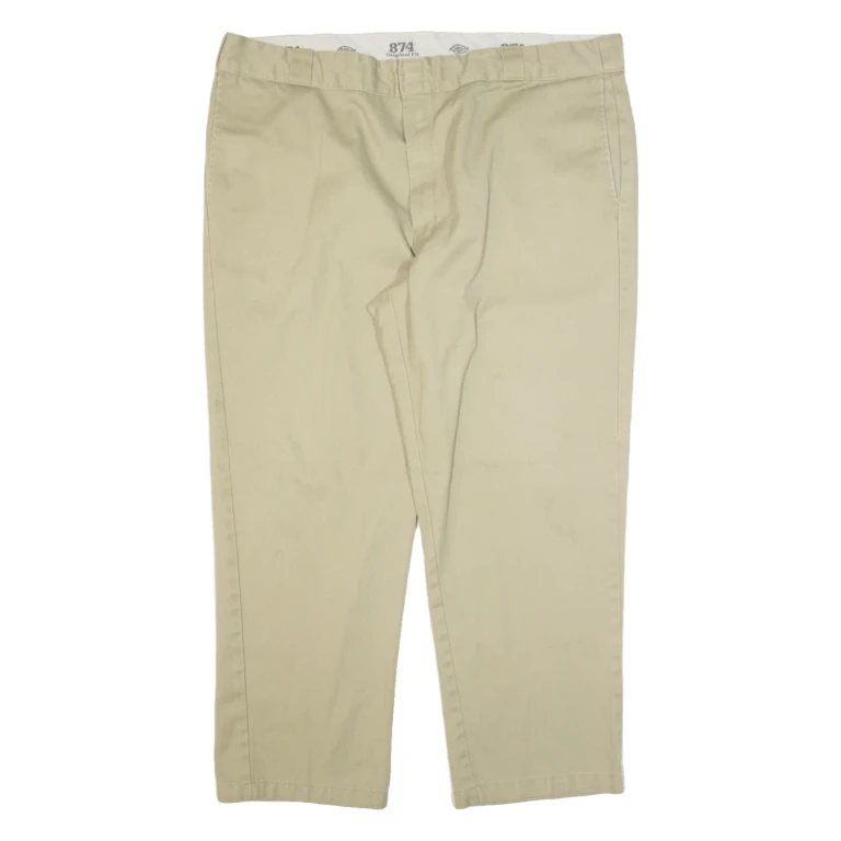 DICKIES 874 Workwear Mens Trousers Beige Regular Straight W42 L28