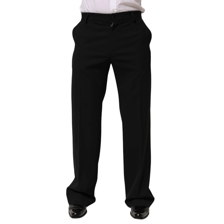 Dolce & Gabbana Black Wool Formal Dress Men Trouser Pants 02+wv - Men