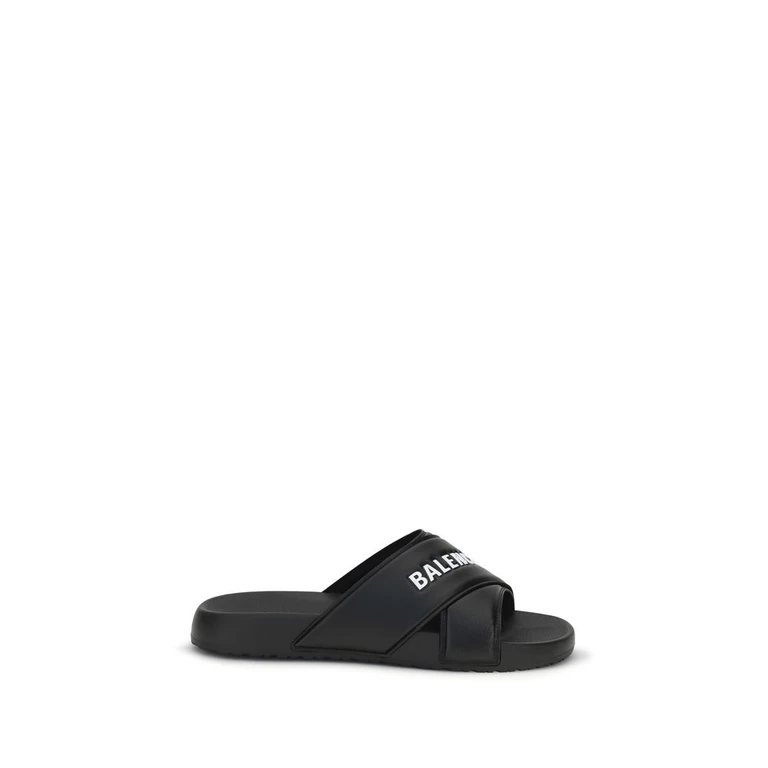 Balenciaga Black Rubber Sandals - Men