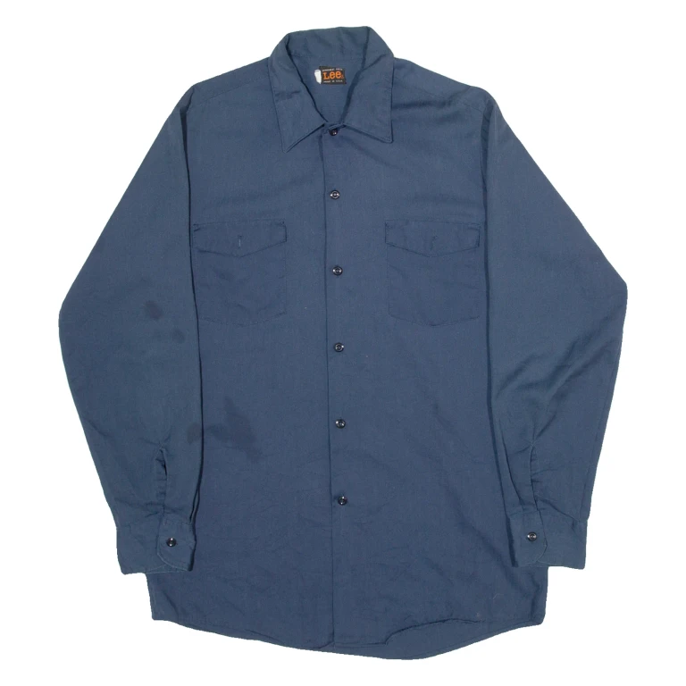 LEE Mens Worker Shirt Blue Long Sleeve XL