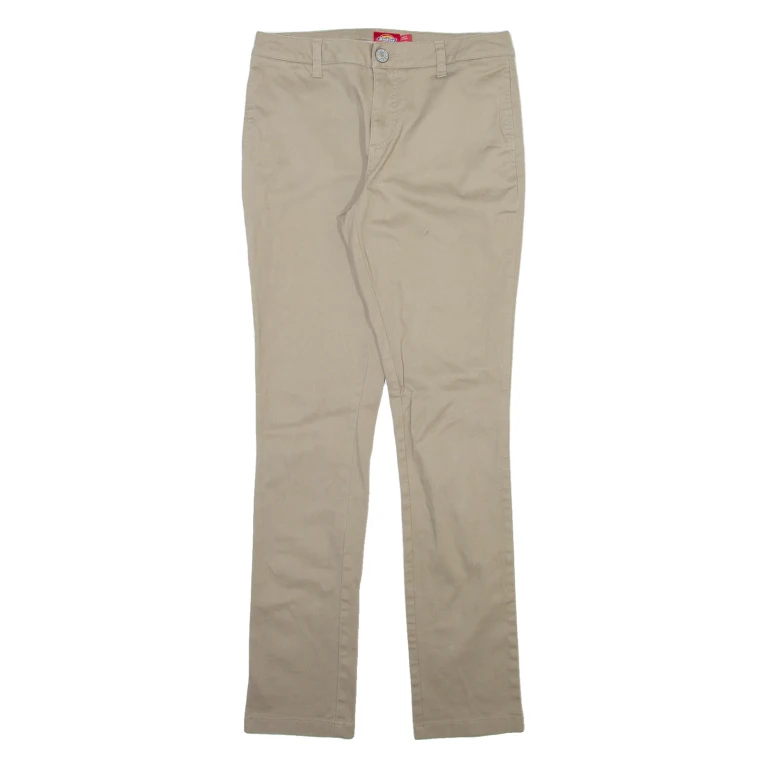 DICKIES Womens Trousers Beige Slim Straight W27 L30