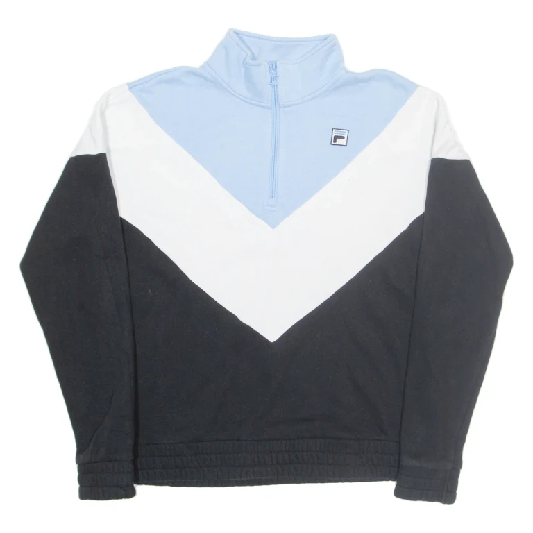 FILA Mens Sweatshirt Black 1/4 Zip L