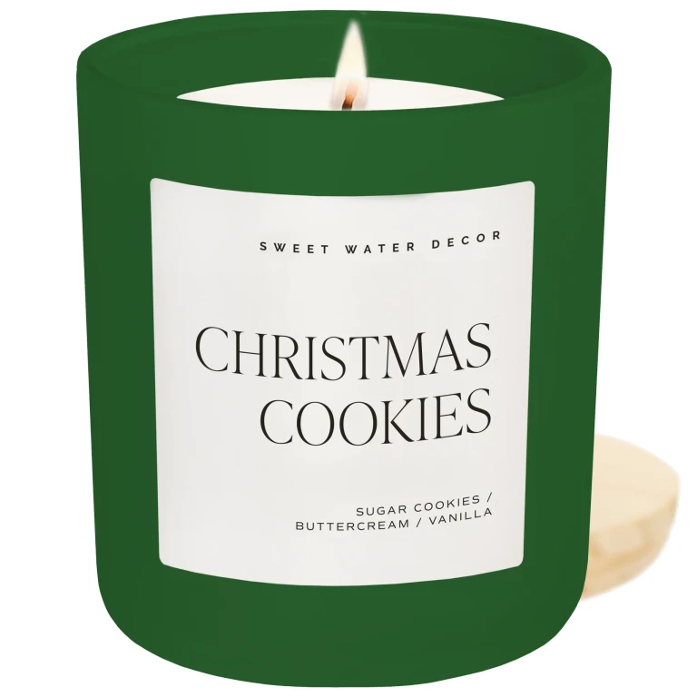 Christmas Cookies Soy Candle - Green Matte Jar - 15 oz (Sugar Cookies)