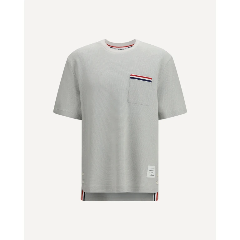 THOM BROWNE Short-sleeve cotton-linen T-shirt Male 4
