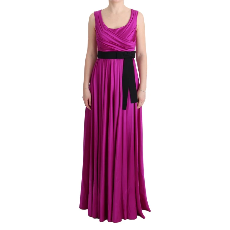 Dolce & Gabbana Pink Silk Stretch Shift Long Dress - Women