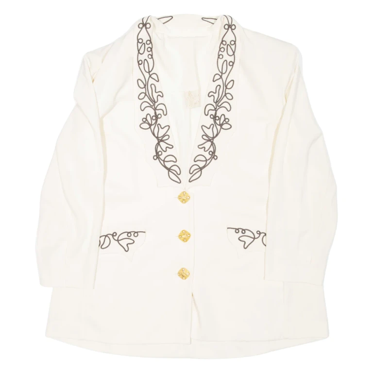 Womens Blazer Coat Cream L