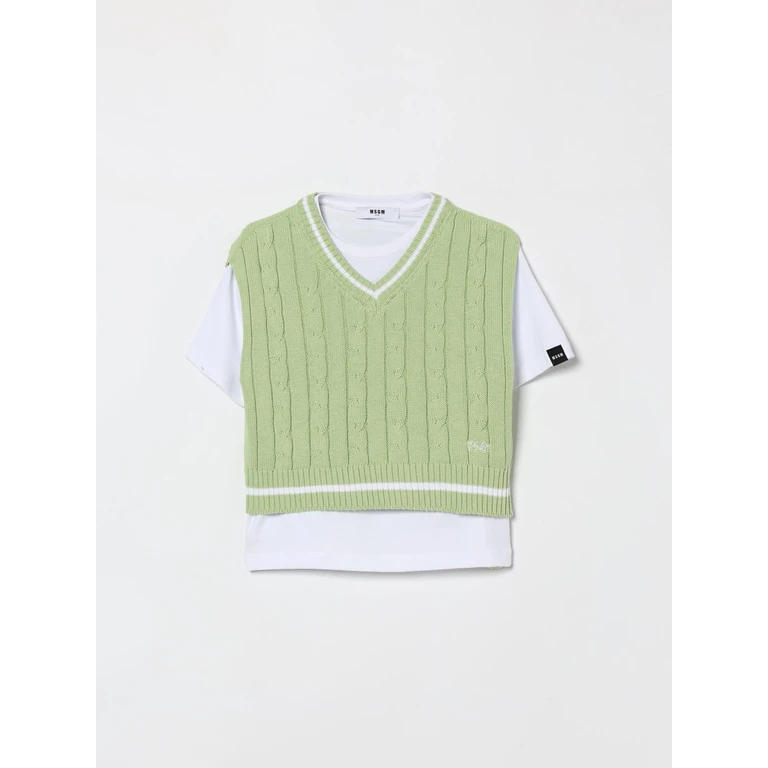 MSGM KIDS T-Shirt Kids color Green (S6MSJBTH058001/77)
