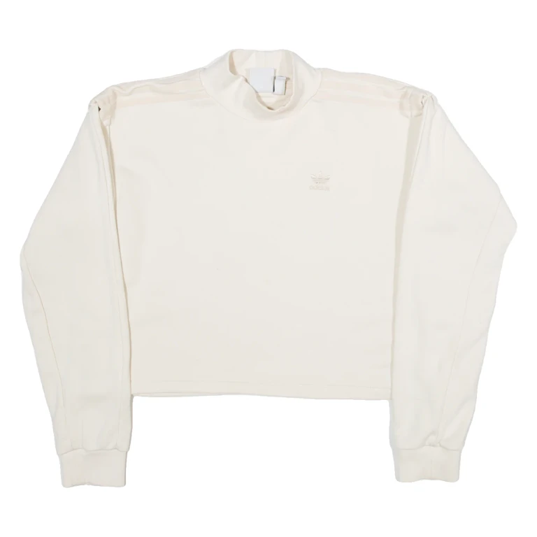 ADIDAS Womens Sweatshirt Beige UK 12