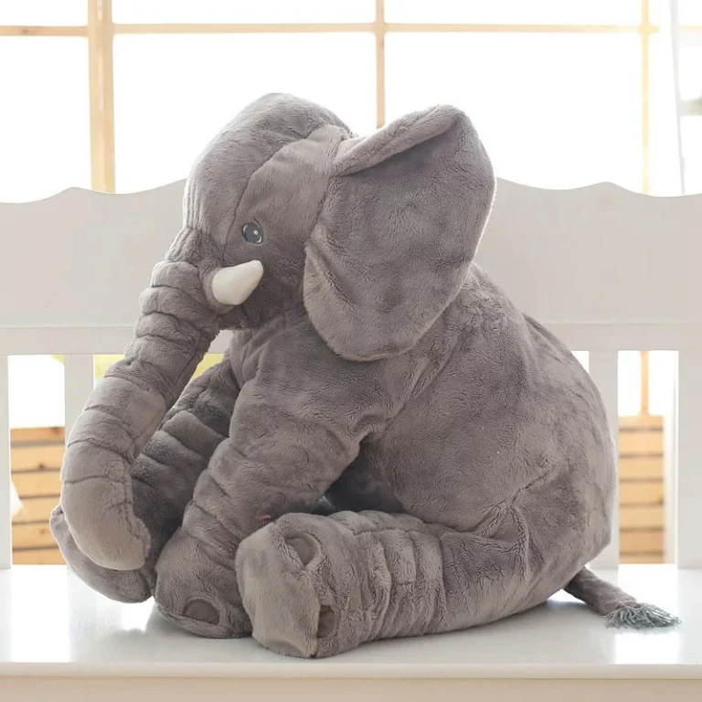 Elephant Plush Pillow Cover - Soft Short Plush Baby & Kids Sleep Cushion Shell