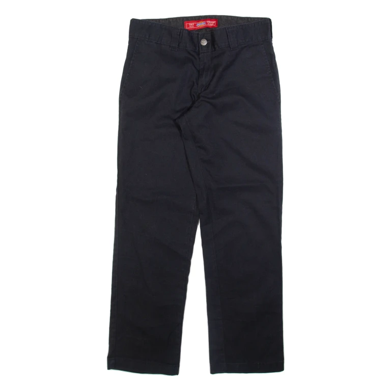 DICKIES Womens Trousers Black Slim Straight W30 L30