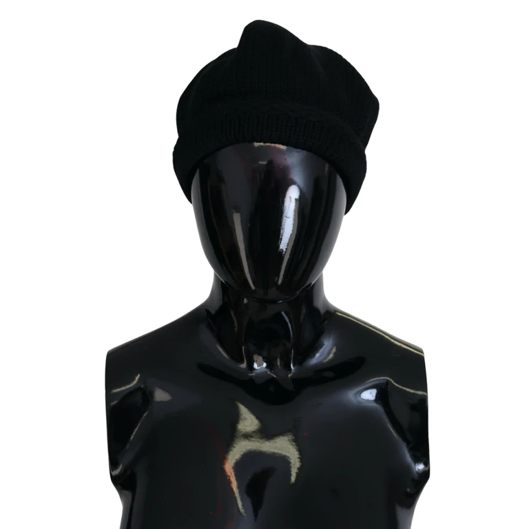 Dolce & Gabbana Black Virgin Wool Women Winter Beanie Cap Hat - Women