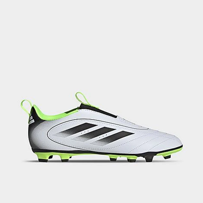 Little Kids and Big Kids Goletto IX Laceless Firm Ground and Multi Ground Soccer Cleats in White/Black/Lucid Lemon Size: 1.0