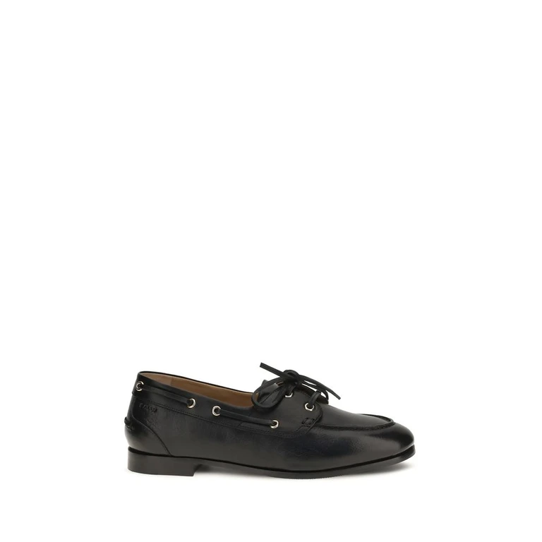 Black Calf Leather Bos Taurus Slip-On Loafers - Women