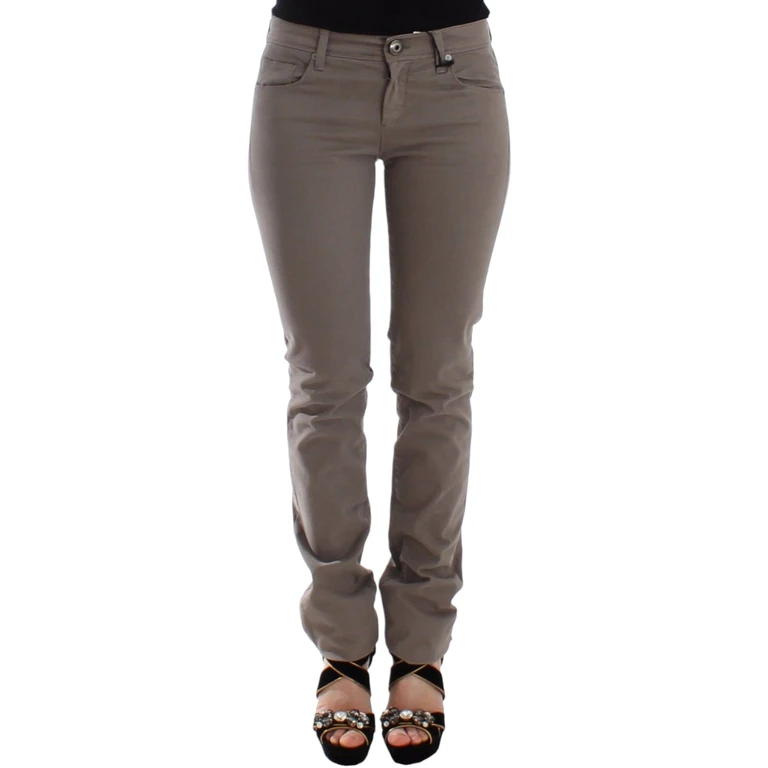 Ermanno Scervino Taupe Beige Slim Jeans Denim Pants Skinny Cotton - Women