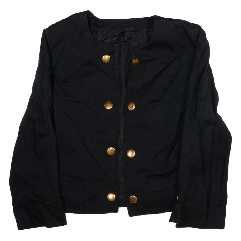 DINOMODA Womens Overcoat Jacket Black Wool M