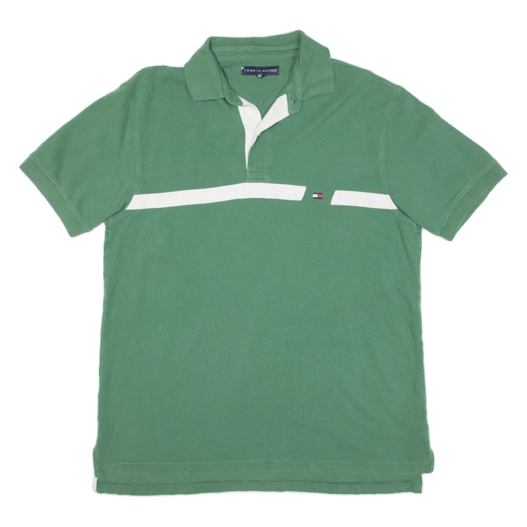 TOMMY HILFIGER Mens Polo Shirt Green M