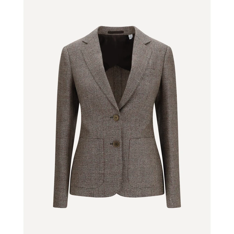 Single-breasted wool and linen Blazer Female 8