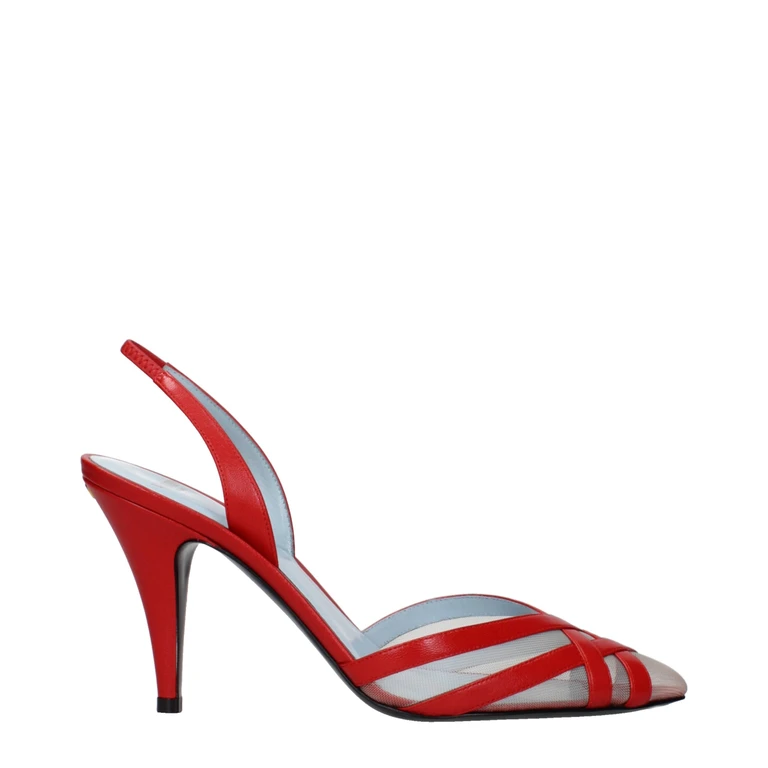 Valentino Garavani Red Leather Stiletto Heel Sandals - Women