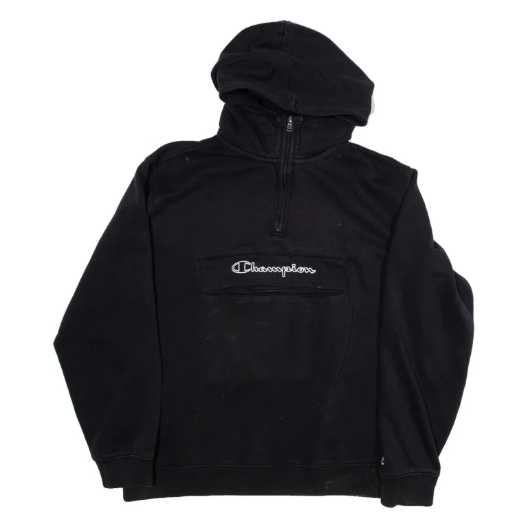 CHAMPION Womens Black Hoodie L