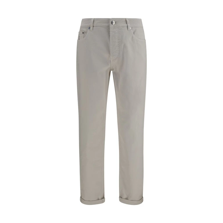 Brunello Cucinelli White Cotton Straight-Leg Jeans Clothing - Men