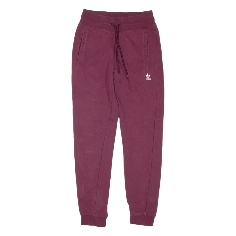 ADIDAS ORIGINALS Womens Joggers Maroon Tapered UK 6 W24 L26