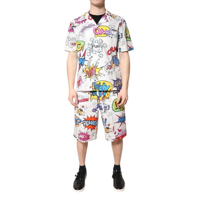 Dolce & Gabbana White Cartoon Print Cotton Men Pajama Set Sleepwear Clothing - Men