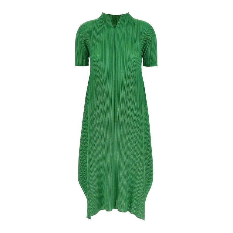 Pleats Please Issey Miyake Robe Au Genou - Vert (PP66JH13663)