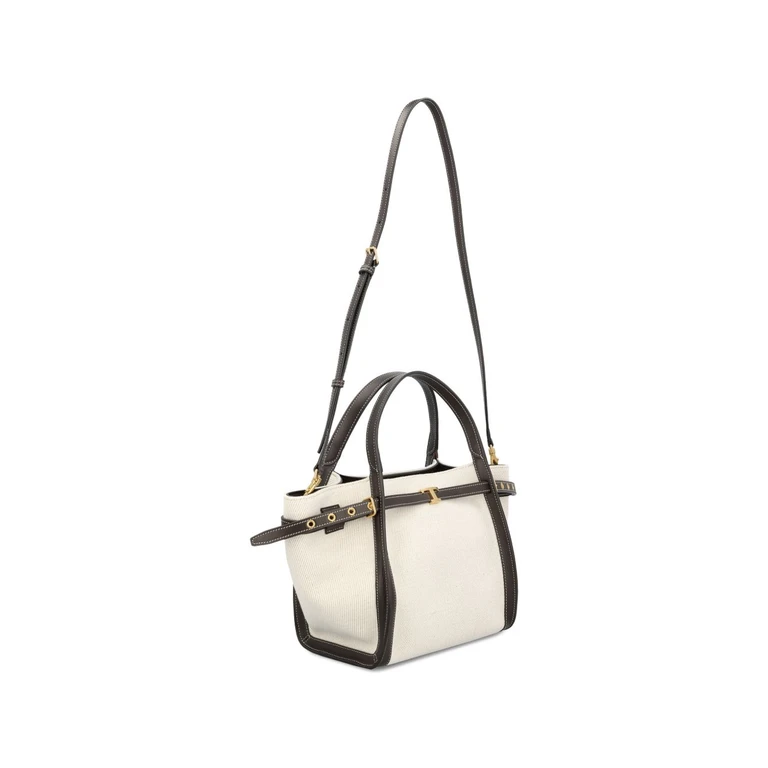 Tod's T Buckle Canvas Tote Bag