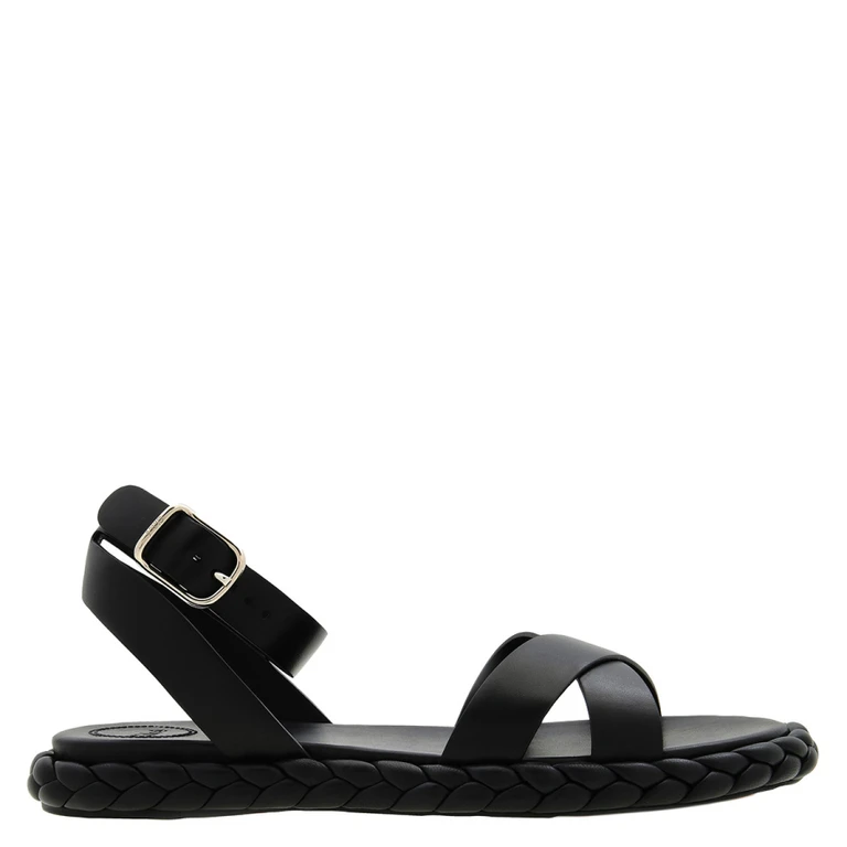 Braided Leather Pip Sandals
