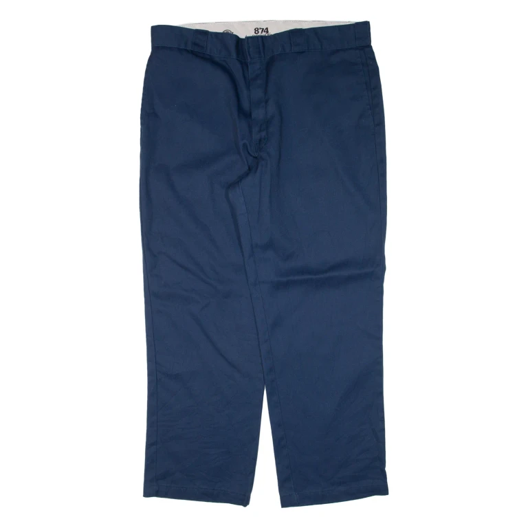 DICKIES 874 Workwear Mens Trousers Blue Regular Straight W38 L29