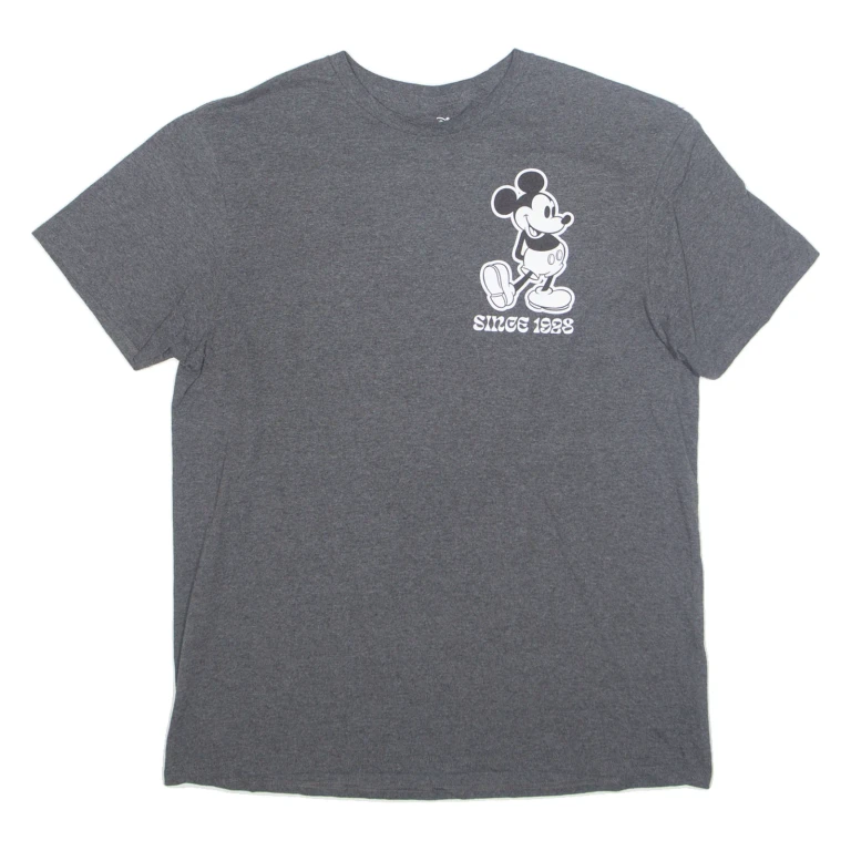 DISNEY Mickey Mouse Womens T-Shirt Grey USA L
