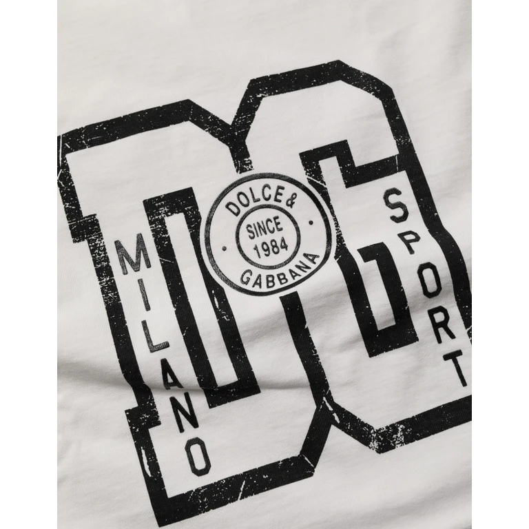 Dolce & Gabbana White Cotton Dg Logo Print Cropped Jersey Top - Women