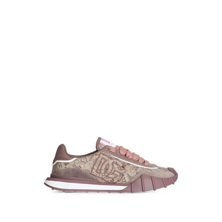 Lace-panelled Suede Sneakers