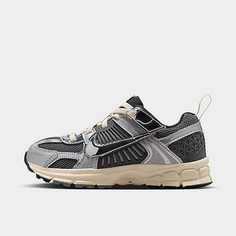 Nike Little Kids Vomero 5 Stretch Lace Casual Shoes in Iron Grey/Metallic Silver/Coconut Milk Size: 1.0