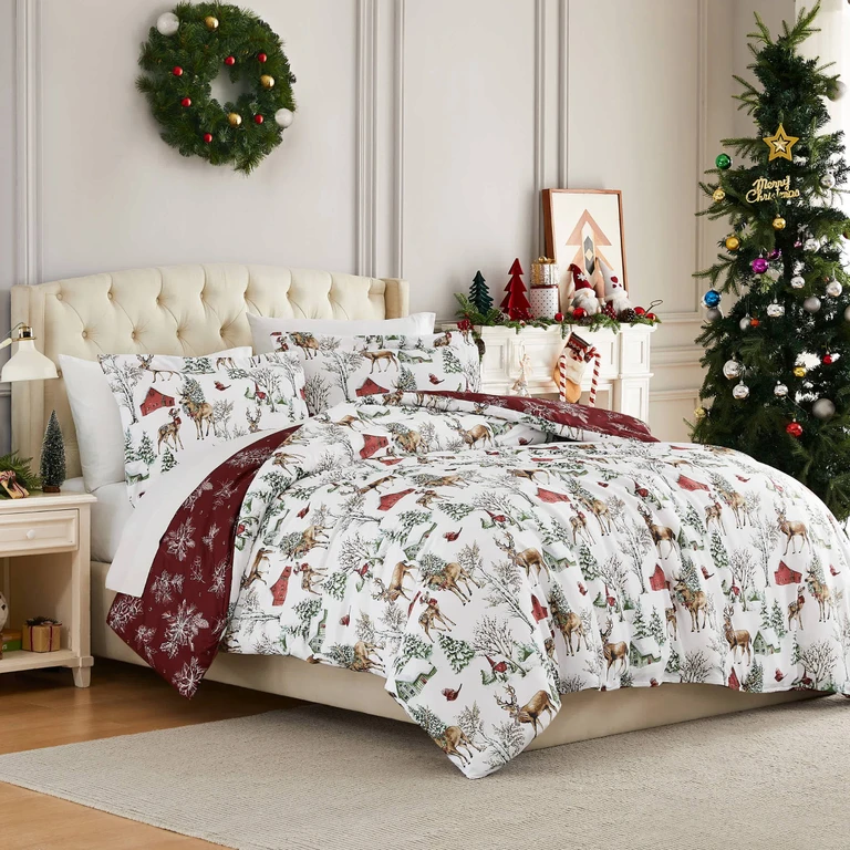 White Christmas Oversized Comforters Set