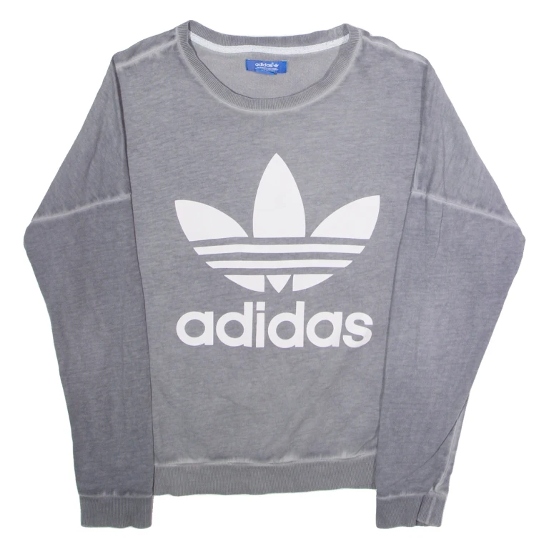 ADIDAS ORIGINALS Womens Sweatshirt Grey Crew Neck UK 10