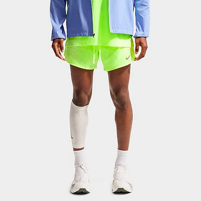 Nike Men's Stride Dri-FIT 2-in-1 5" Running Shorts in Volt Ice Size: XS