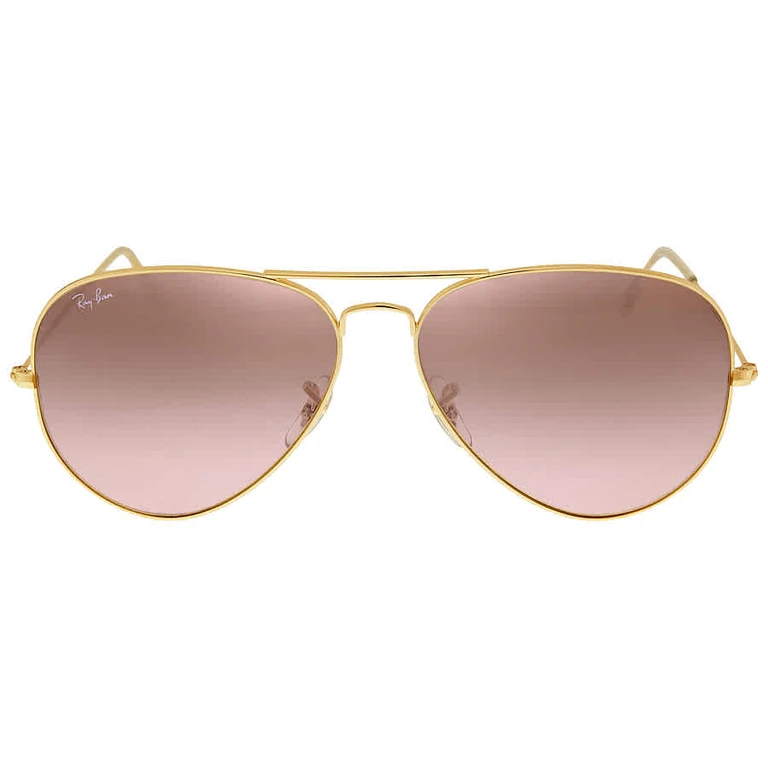 Ray Ban Aviator Gradient Silver/Pink Mirror Pilot Unisex Sunglasses RB3025 001/3E 62