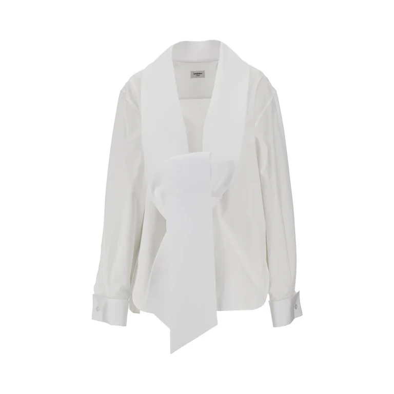 Poplin shirt with lavallière collar Woman 38