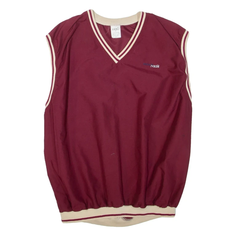 NES Golf Sleeveless Mens Sweatshirt Maroon Crew Neck M