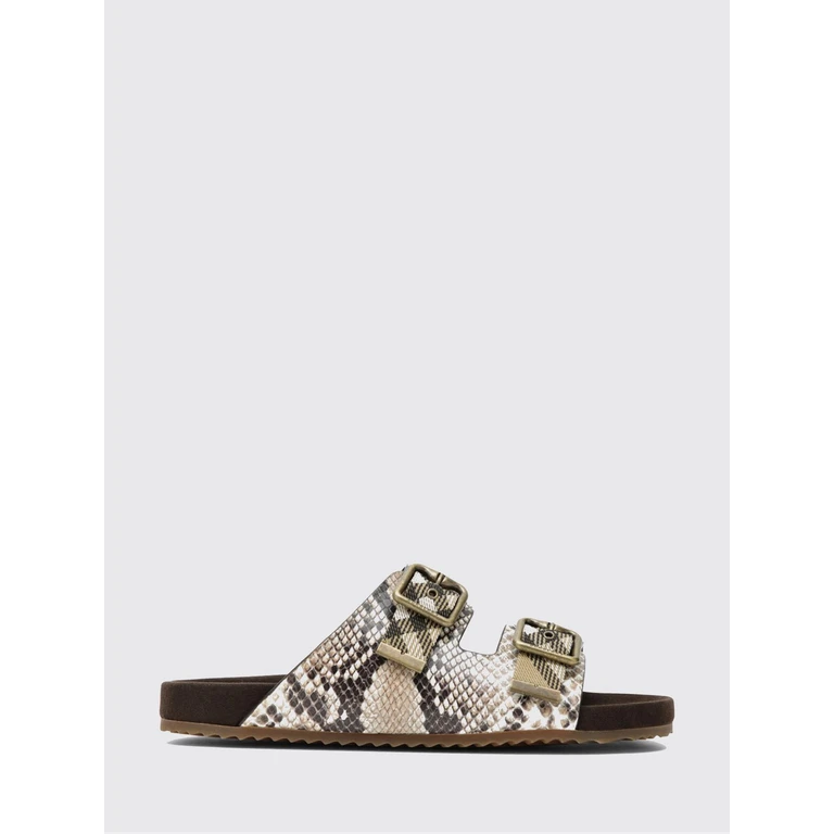 Urchin Low-Heeled Sandals in Python-Print Calfskin Leather (8124005)