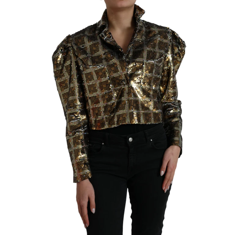 Dolce & Gabbana Multicolor Polyester Sequined Cropped Jacket Clothing - Women