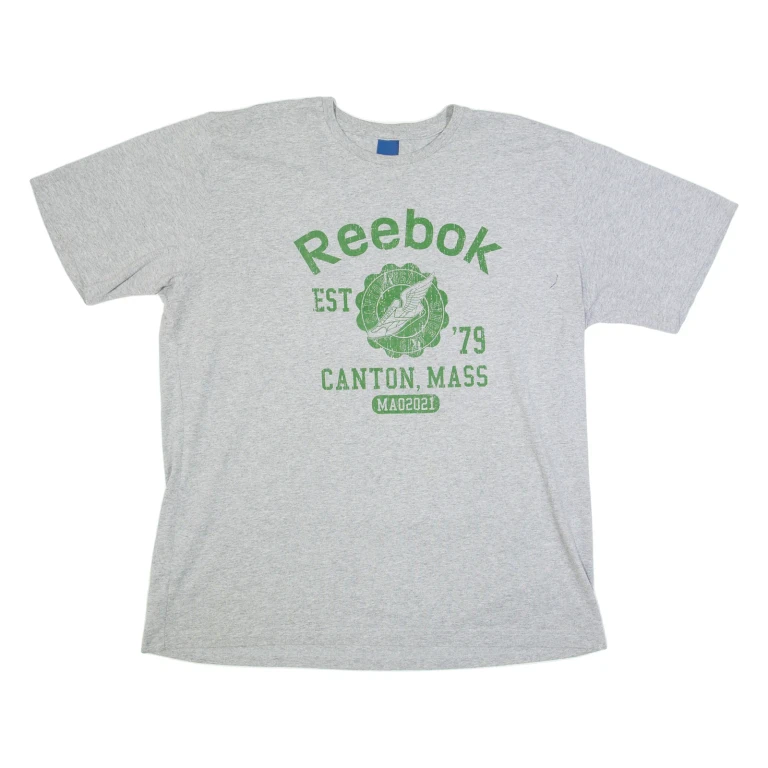 REEBOK Canton Mass Mens T-Shirt Grey USA 2XL