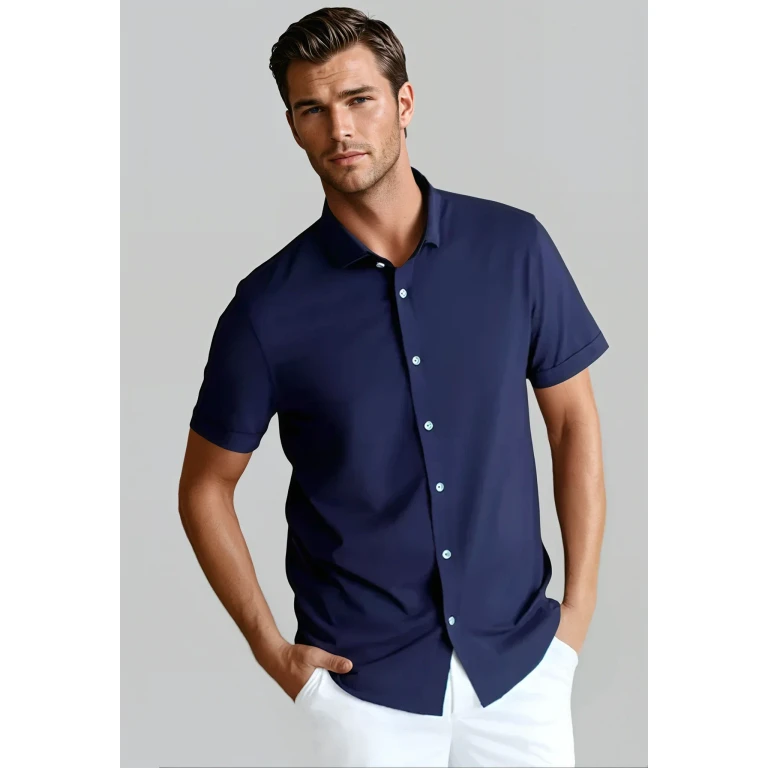 Cinqo 'Single Shot' Short Sleeve Shirt - Blue Night