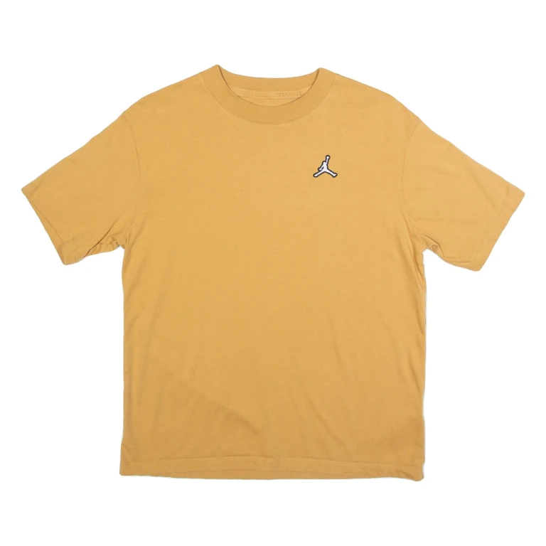 AIR JORDAN Womens T-Shirt Brown Crew Neck XS