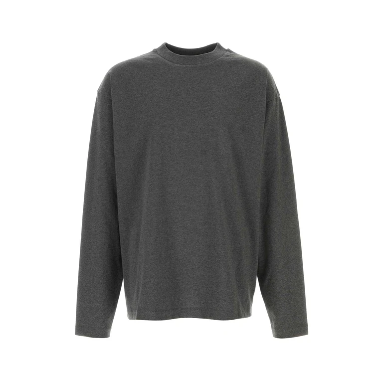 Fear Of God Essential Dark Grey Cotton T-Shirt Charcoalheather Exterior - Men